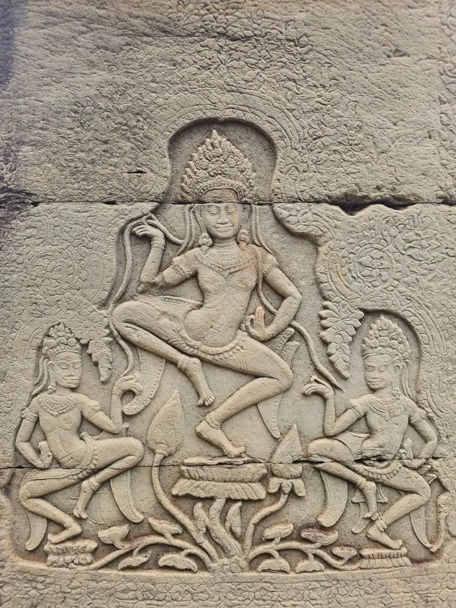 Angkor stone carving in Cambodia